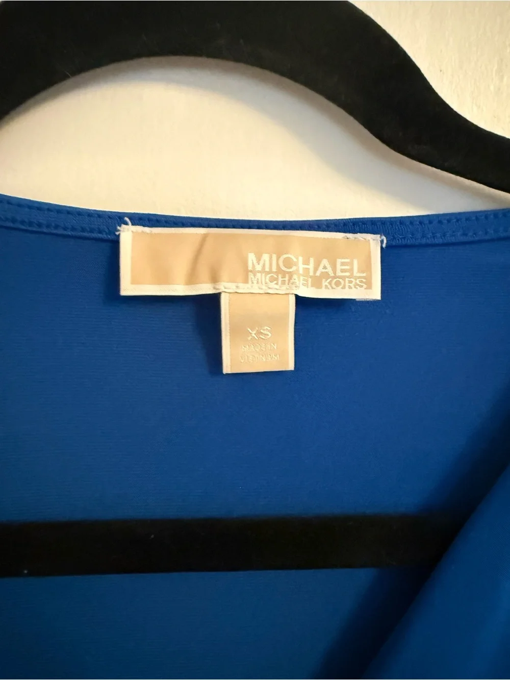 Michael Kors Royal Blue Sleeve Faux-Wrap Mini sheath Dress | size XS